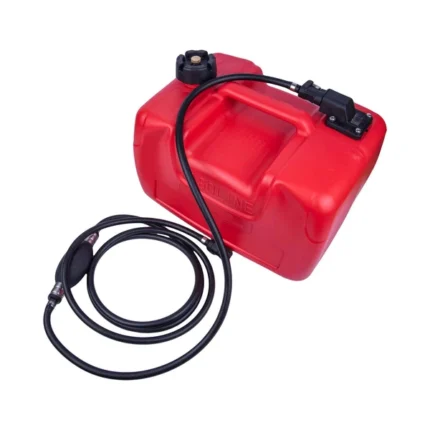 Boatworld 3 Gallon External Fuel Tank for Outboard Motors with Fuel Gauge & Connector
